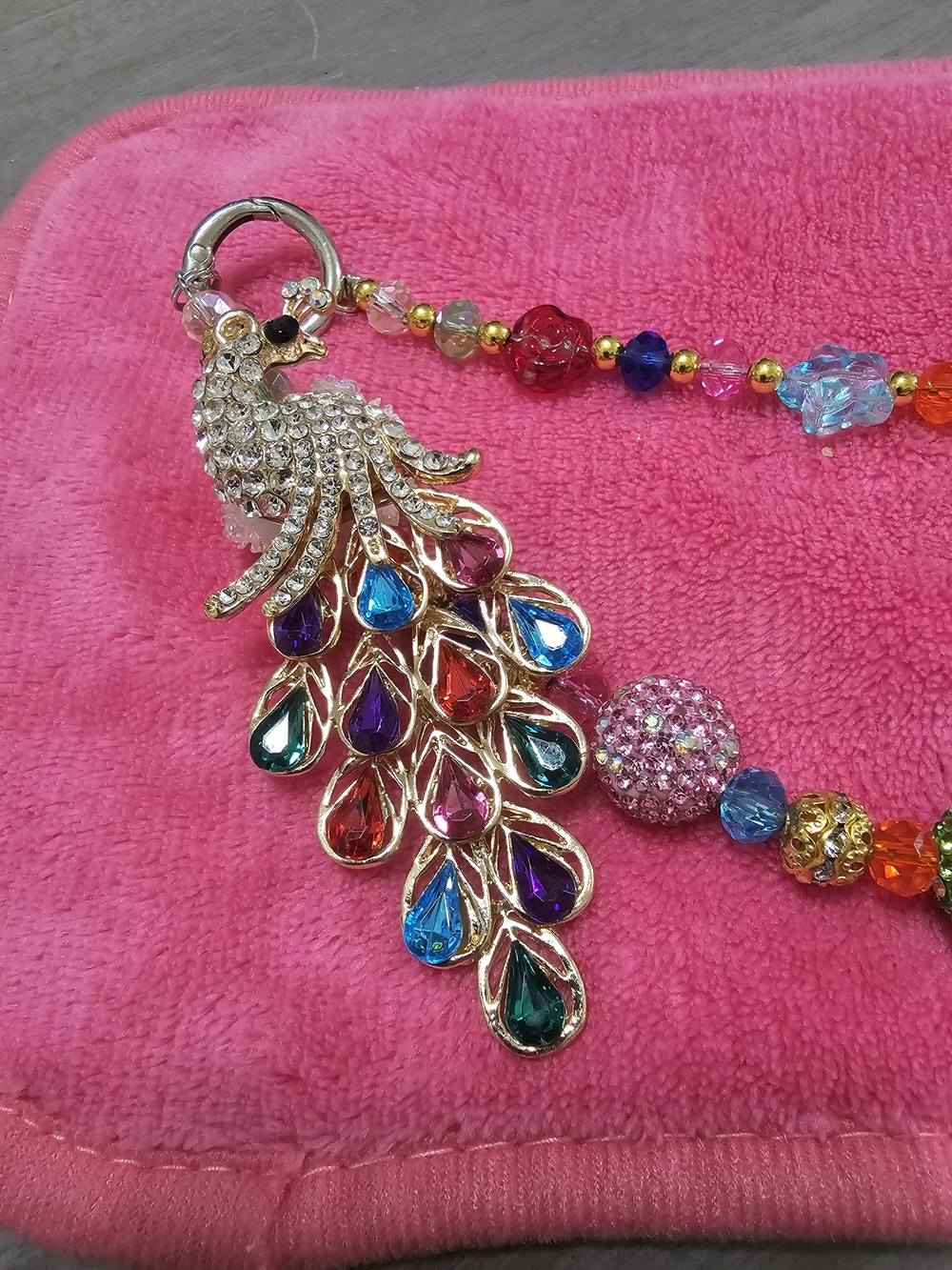 Colorful Multicolor Beaded Statement Bagcharm - Picture 3 of 9